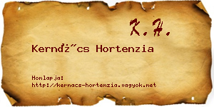 Kernács Hortenzia névjegykártya